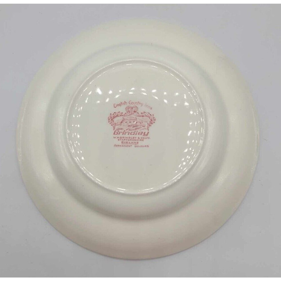 Vintage Grindley Staffordshire Set of 5 Soup Bowls 9" English Country Red - Picture 9 of 10